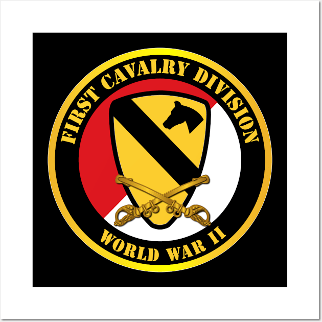 1st Cavalry Div - Red White - World War II Wall Art by twix123844